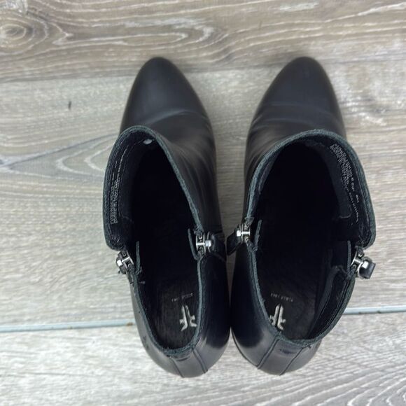Frye Judith Double Zip Black Leather Women’s Sz 8M Heeled Ankle Boots - Picture 5 of 10
